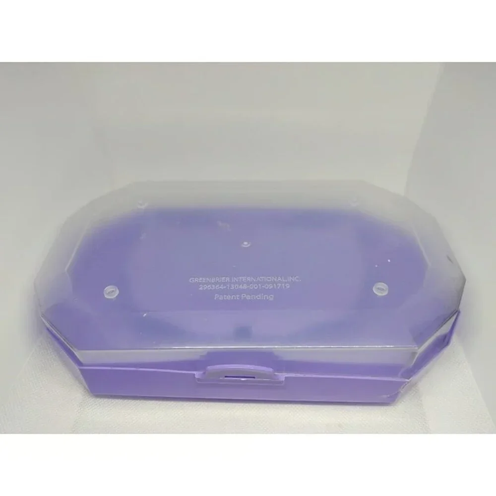 Sterilite Small Pencil Box Plastic, Clear/Purple Fair Condition